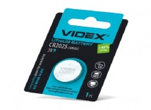 Батарейки Videx CR2025 1шт, литиевая, 3V, Blister (24233)
