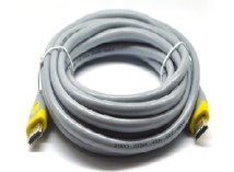 Кабель Merlion HDMI - HDMI v1.4, 5м, Grey/Yelow (YT-HDMI(M)/(M)HSV2.0-5.0m/07409)