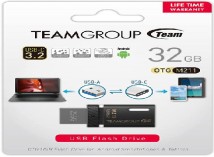 Флешка Team M211 USB3.2 OTG Type-C, 32Gb, Black (TM211332GB01)
