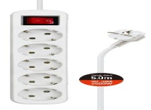 Мережевий фільтр ColorWay CW-PSEA55W 5р/5м, White (CW-PSEA55W)