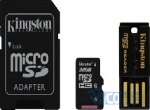 Kingston microSDHC Mobility Kit Gen2/ CardReader + SD адаптер, 32Gb, Class 10 (MBLY10G2/32GB)