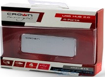 USB концентратор Crown USB 2.0 HAB Hi-speed Silver (CMH-B19)