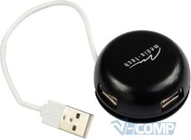 USB концентратор Media-Tech Round 4-port USB2.0 Black (MT5039)