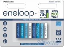 Аккумулятор Panasonic Eneloop AAA Ocean Colors 750mAh NI-MH*8