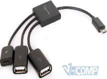 USB концентратор Gembird OTG Mobile USB Hub UHB-OTG-02 Micro USB Black