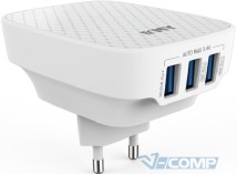 Сетевое зарядное устройство EMY 3xUSB 3.4A White